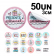 50 Etiquetas Redondo 3x3cm Adesivo Frases Prontas Promoção