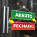 Plaquinha De Aberto Fechado Com Ventosa