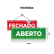 Plaquinha De Aberto Fechado Com Ventosa