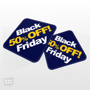 Adesivo para Vitrine Black Friday  2 Adesivos Losangos 59,5x59,5cm  Vinil Brilho  