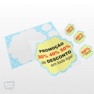 Adesivo para Vitrine Nuvem  120x85cm  Vinil Brilho  