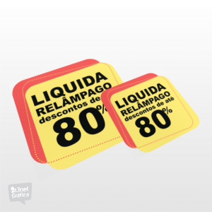 Adesivo para Vitrine Quadrado com Cantos Arredondados  2 Adesivos 59,6x56,3cm  Vinil Brilho  