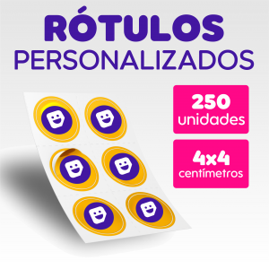 Rótulos e Etiquetas 250 unidades  4x4CM Adesivo Vinil 4x4cm  Brilho  