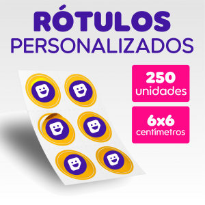 Rótulos e Etiquetas 250 unidades  6x6CM Adesivo Vinil 6x6cm  Brilho  
