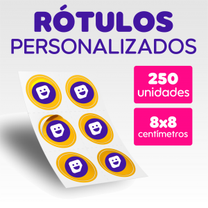 Rótulos e Etiquetas 250 unidades  8x8CM Adesivo Vinil 8x8cm  Brilho  
